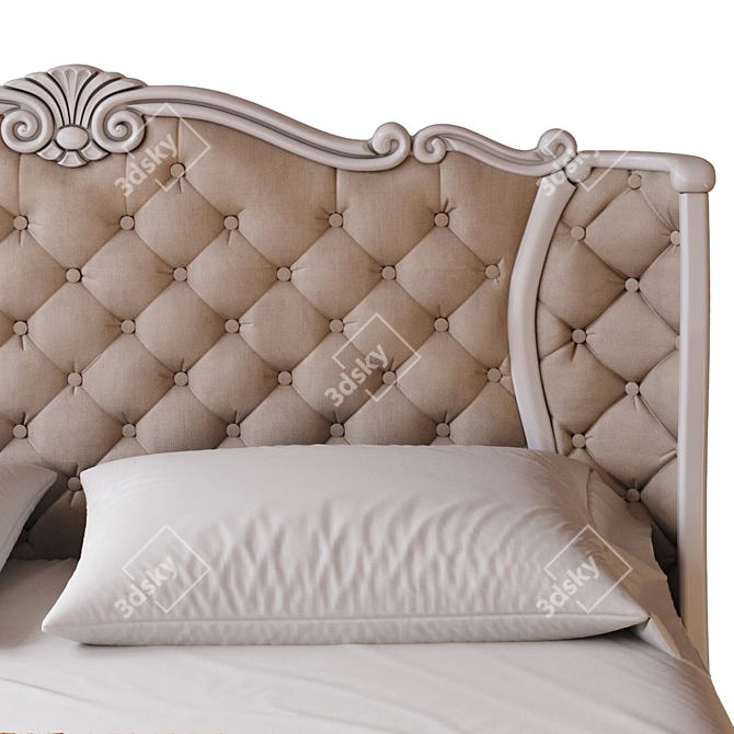Elegant Murri Wood Bed 3D model image 2