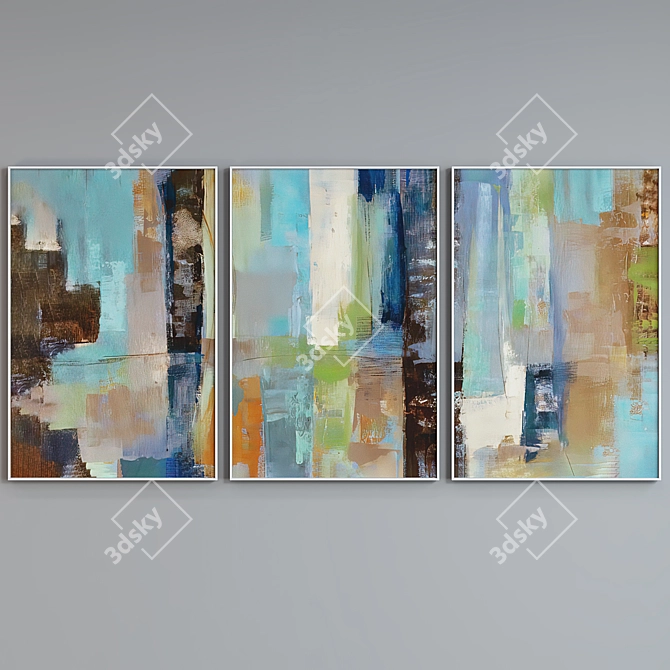 Modern Abstract Picture Frame Set 3D model image 5