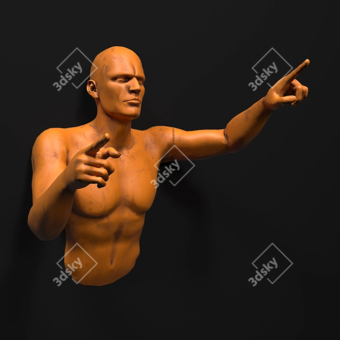 Contemporary Human Sculpture Wall Art 3D model image 2