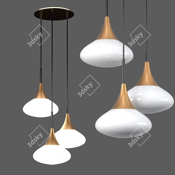 Elegant Duco S Chandelier - 1600mm 3D model image 2