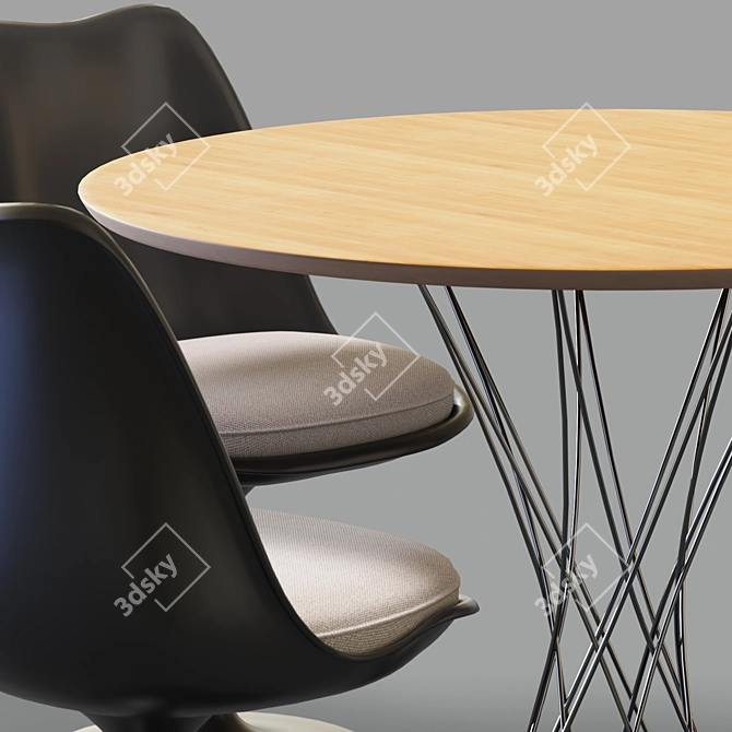 Modern Knoll Cyclone & Tulip Dining Set 3D model image 13