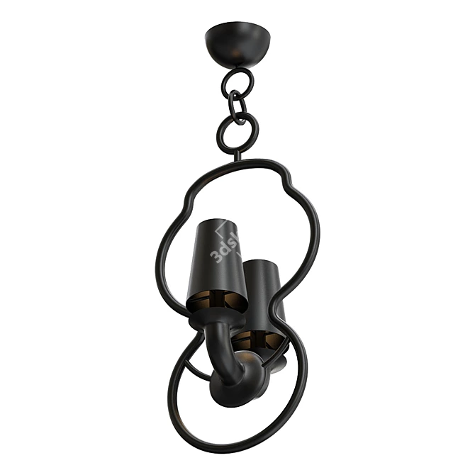 Glamorous Ring Chandelier 3D model image 1