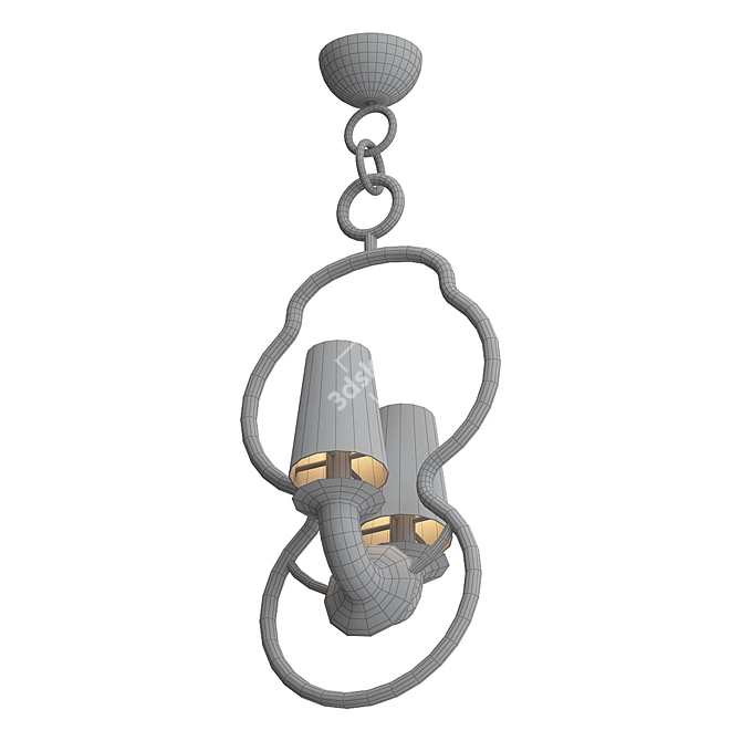 Glamorous Ring Chandelier 3D model image 2