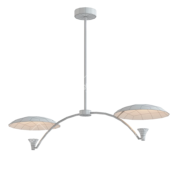 Elegant Caswell Island Chandelier 3D model image 2
