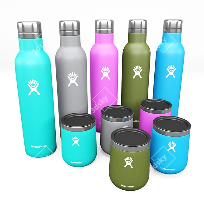 Hydro Flask Wine Set: Bottle & Tumbler 3D model image 2