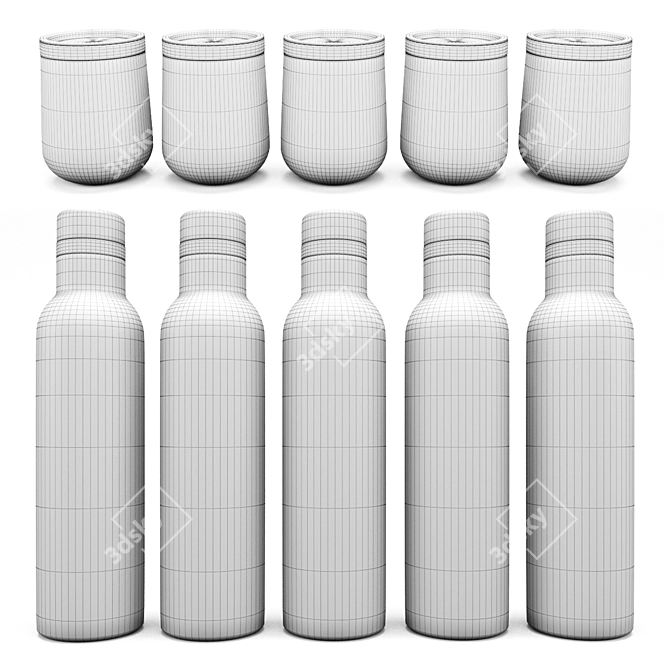 Hydro Flask Wine Set: Bottle & Tumbler 3D model image 4