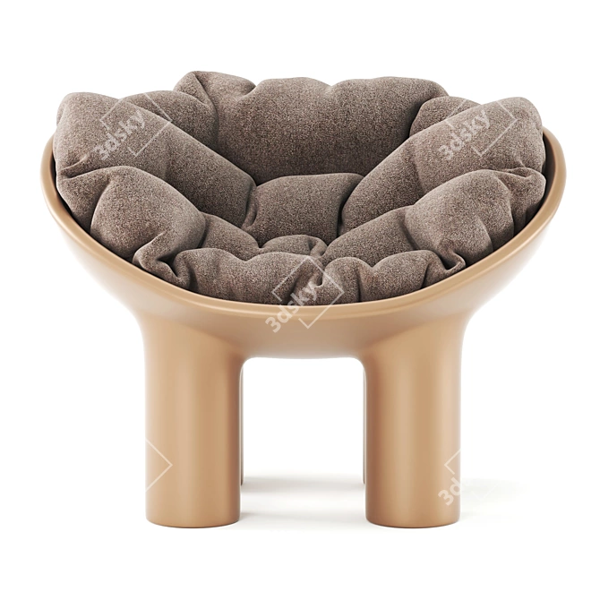 Sculpted Polyethylene Armchair 3D model image 3