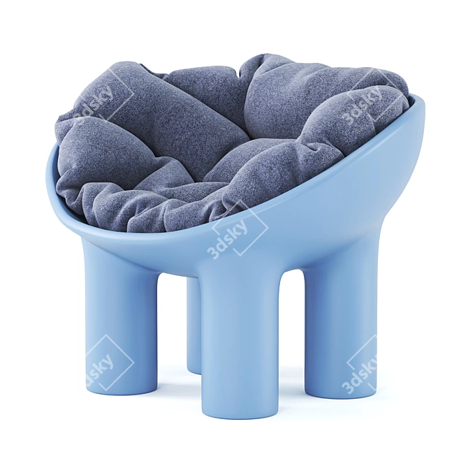Sculpted Polyethylene Armchair 3D model image 5