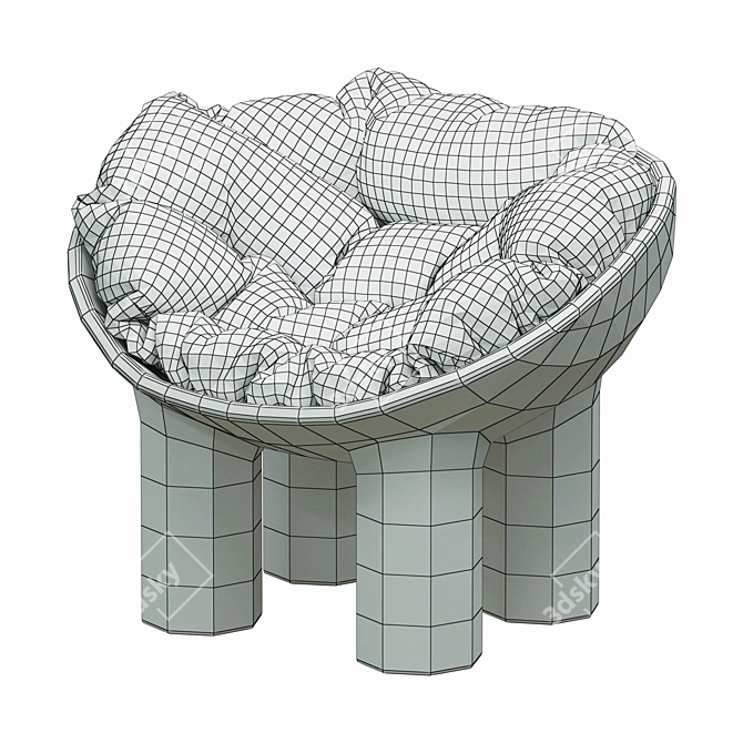 Sculpted Polyethylene Armchair 3D model image 6