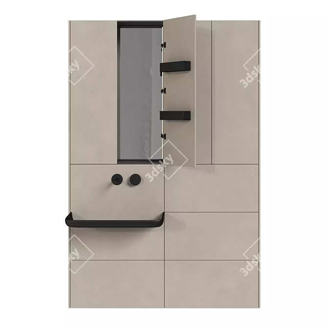 Stylish Wall-Mounted Vanity Sink 3D model image 1