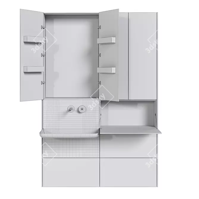 Stylish Wall-Mounted Vanity Sink 3D model image 12