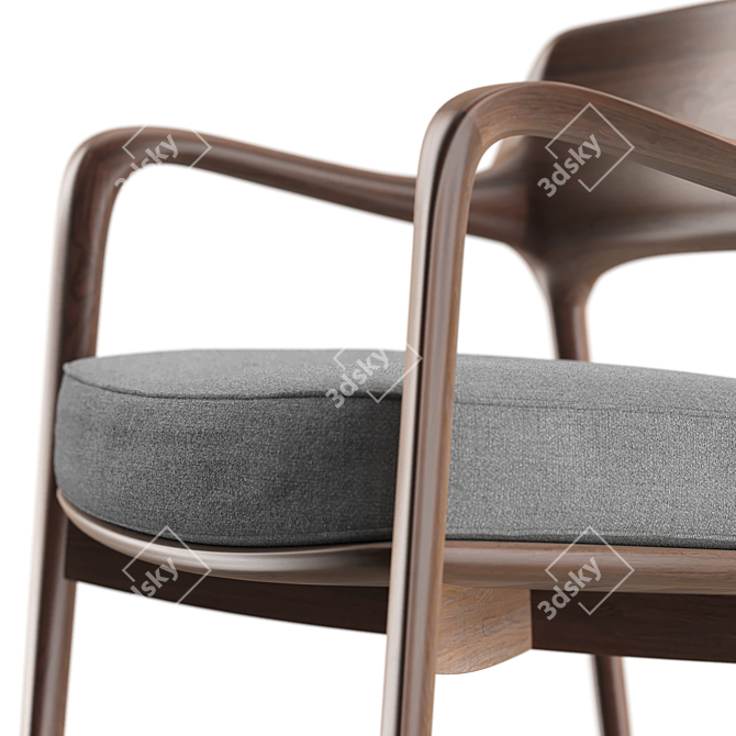 Elegant Porada Louis Armchair 3D model image 5