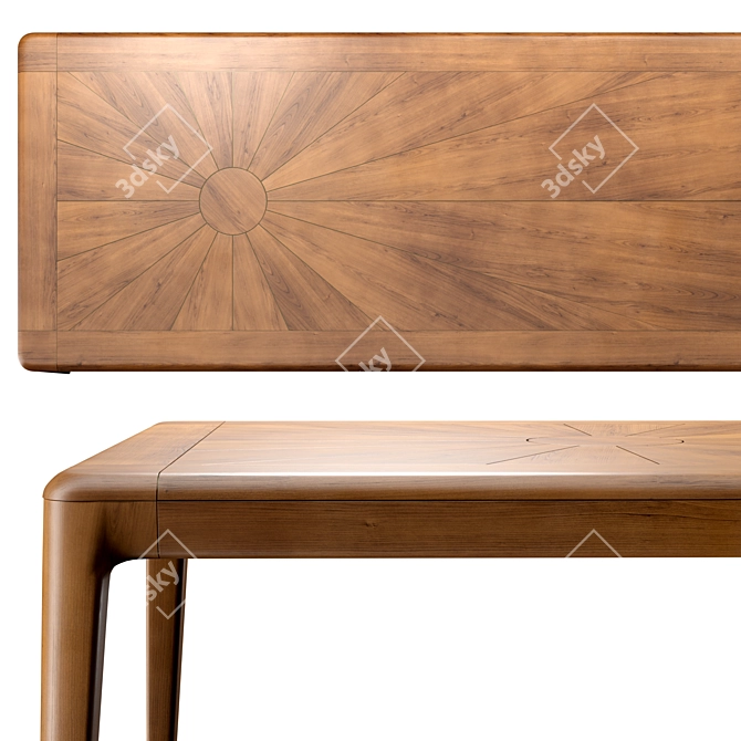Sustainable Oak Chair & Dining Table 3D model image 3