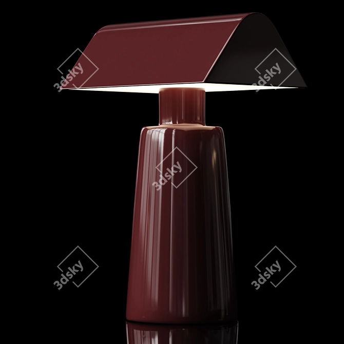 Elegant Caret Lamp in Dark Burgundy & Silk Grey 3D model image 4