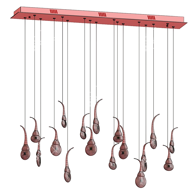 Elegant Eggplant Quartz Chandelier 3D model image 2