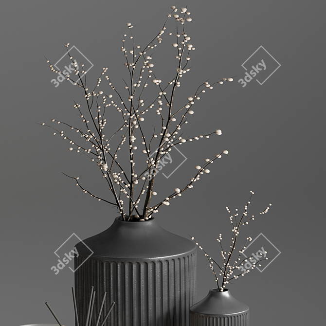 Elegant Decor Set: Murmur Candle & Diffuser 3D model image 4