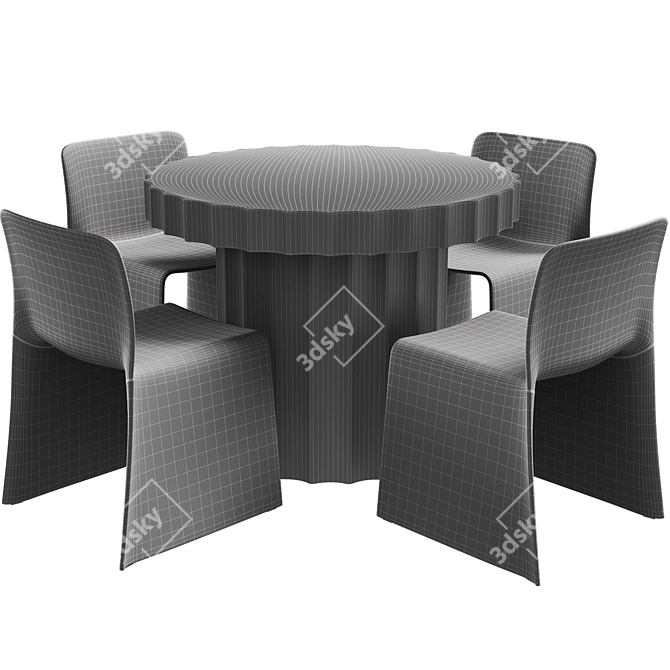 Ripple Table + Glove: Contemporary Dining Set 3D model image 6