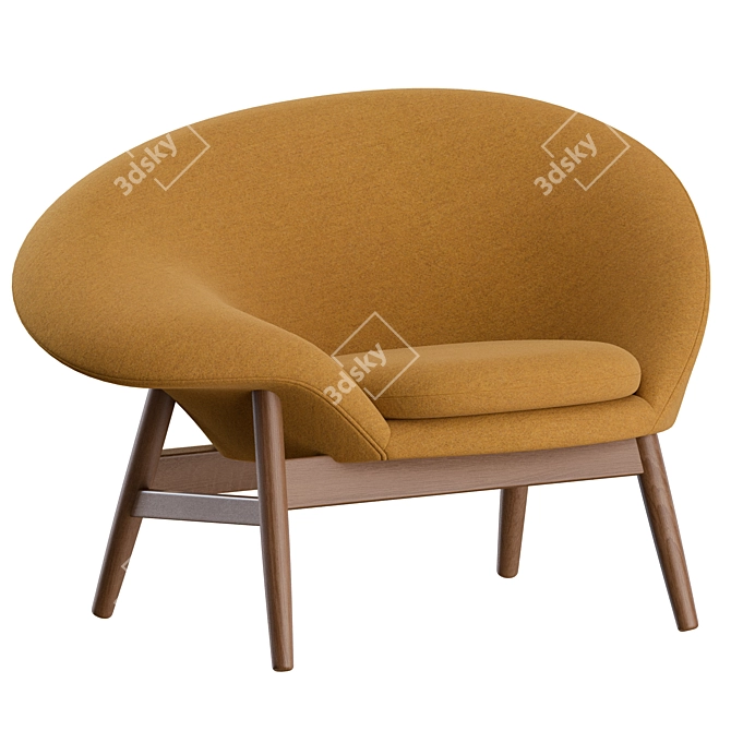 Eggcelent Lounge Chair: Fried Egg-Inspired Design 3D model image 5