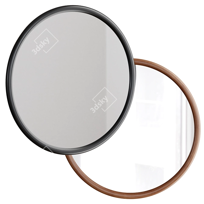 Giove Walnut Mirror | Ø200 cm 3D model image 1