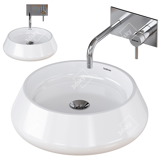 Hindware Vessel Basin: Over Counter, 450mm Dia 3D model image 1