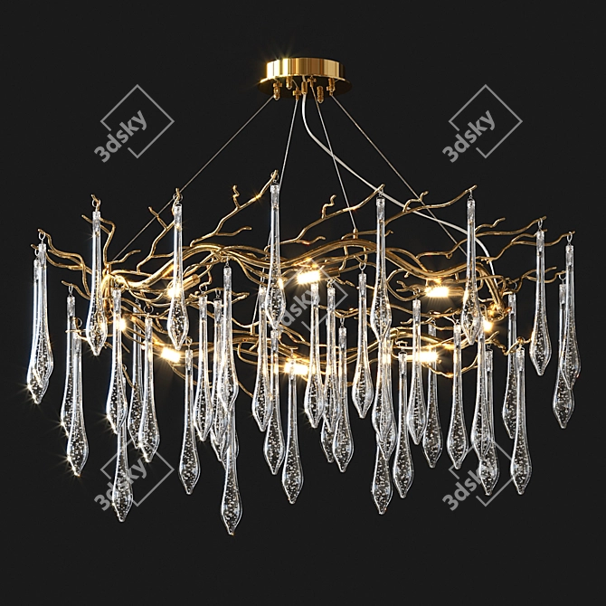 Elegant Crystal Chandelier 3D model image 1