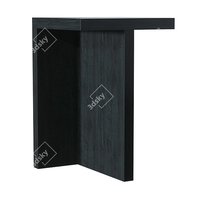 Modern Blackened Ash Stool 3D model image 1