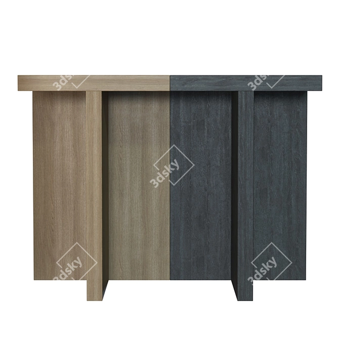 Modern Blackened Ash Stool 3D model image 4