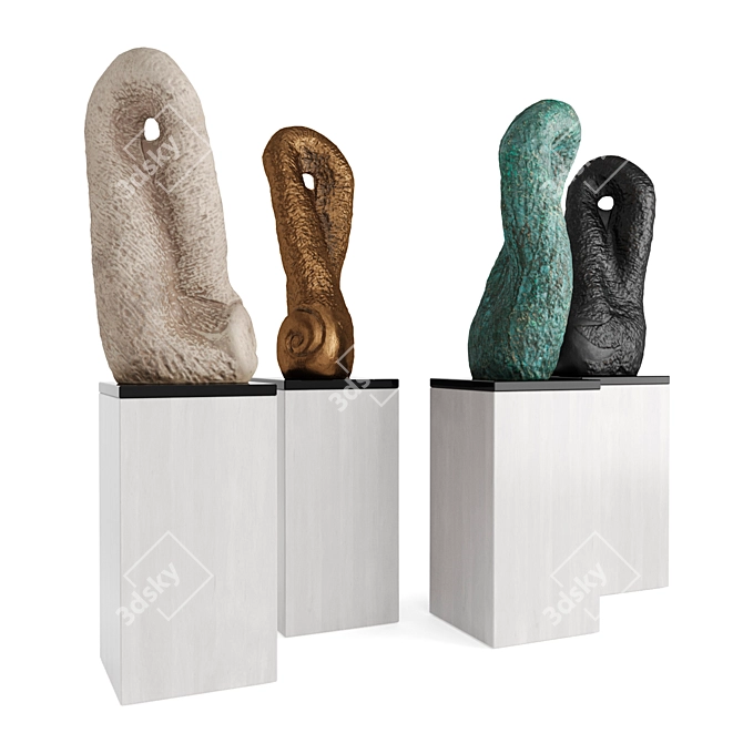Ethereal Abstract Body Sculpture 3D model image 3