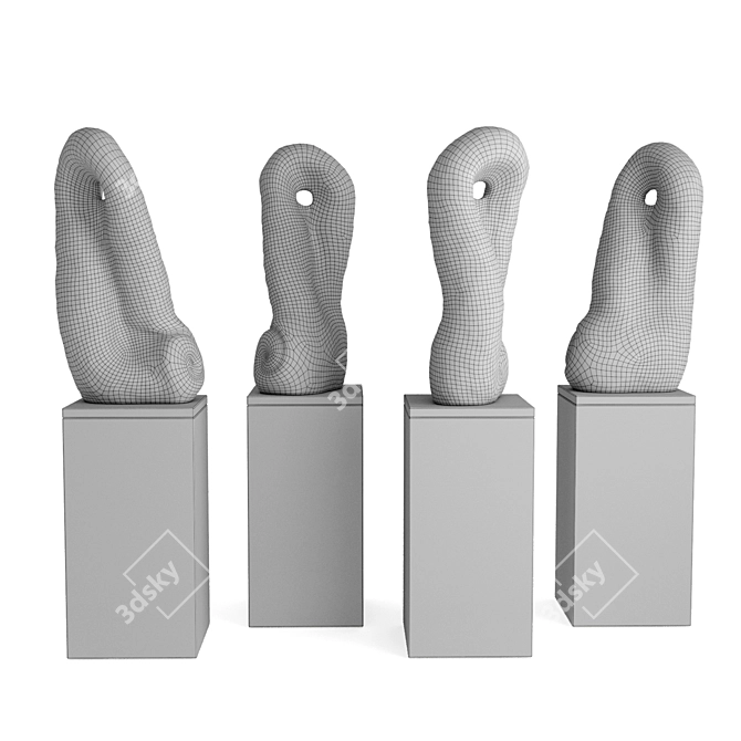 Ethereal Abstract Body Sculpture 3D model image 5