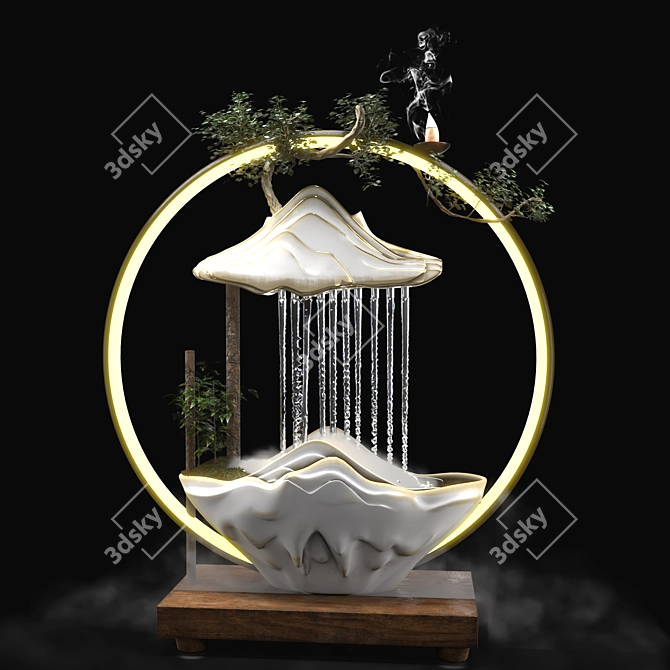 Sleek Circle Decor - 8x25x30cm 3D model image 1