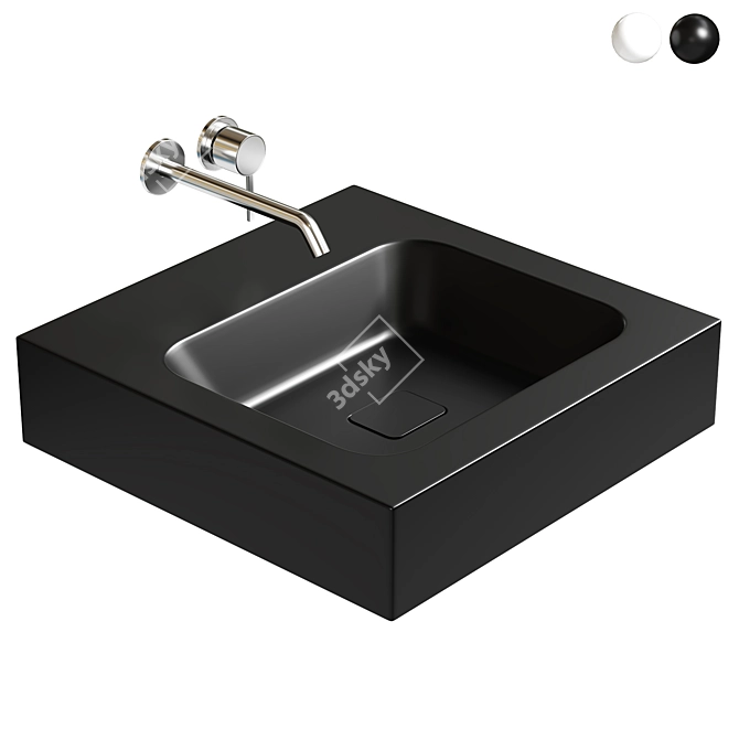 Sleek Wall-Mounted Basin: KALDEWEI CONO 3D model image 1