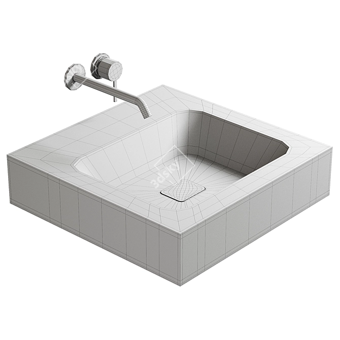 Sleek Wall-Mounted Basin: KALDEWEI CONO 3D model image 2