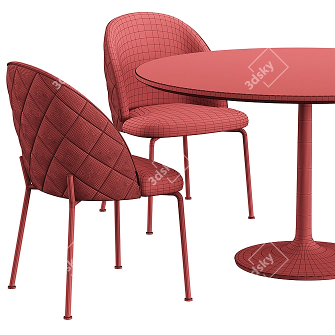 Dijon Chair Table Set - Elegant and Compact 3D model image 6