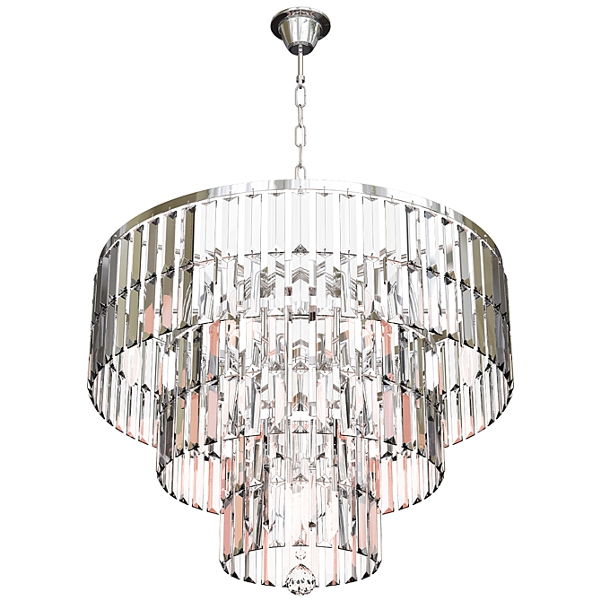 Glamorous 1920s Odeon Chandelier 3D model image 1