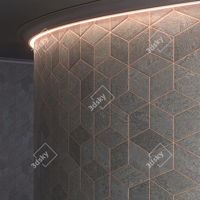 HexaGlow: High-Resolution 3D Hexagon Tiles 3D model image 2