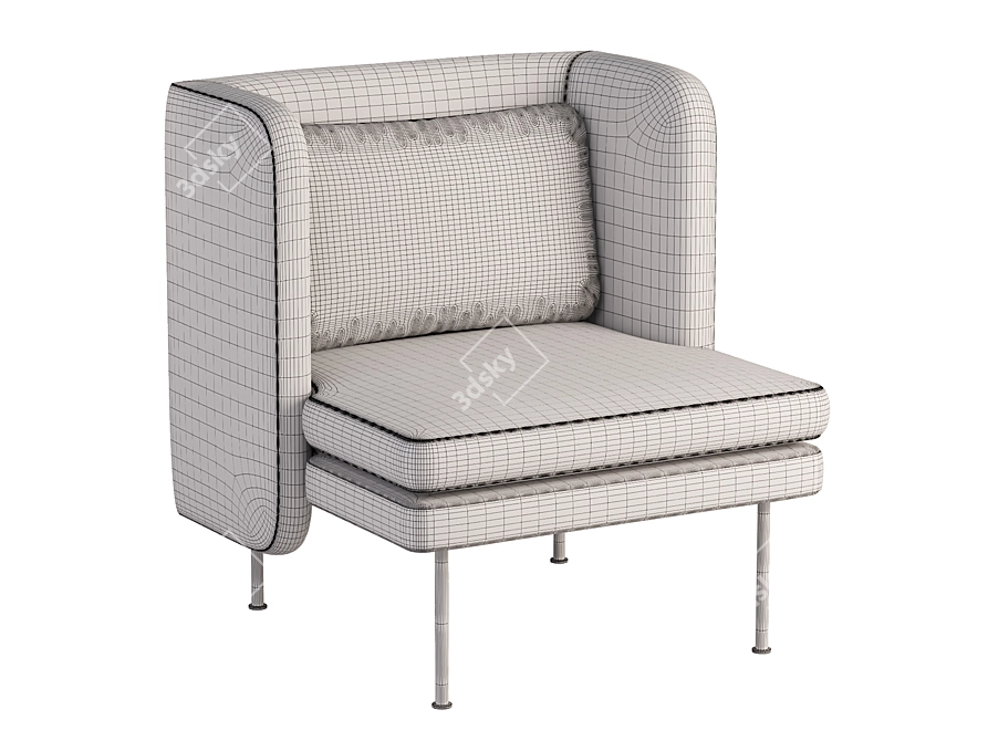 2017 Lounge Chair: Stylish and Comfortable 3D model image 2