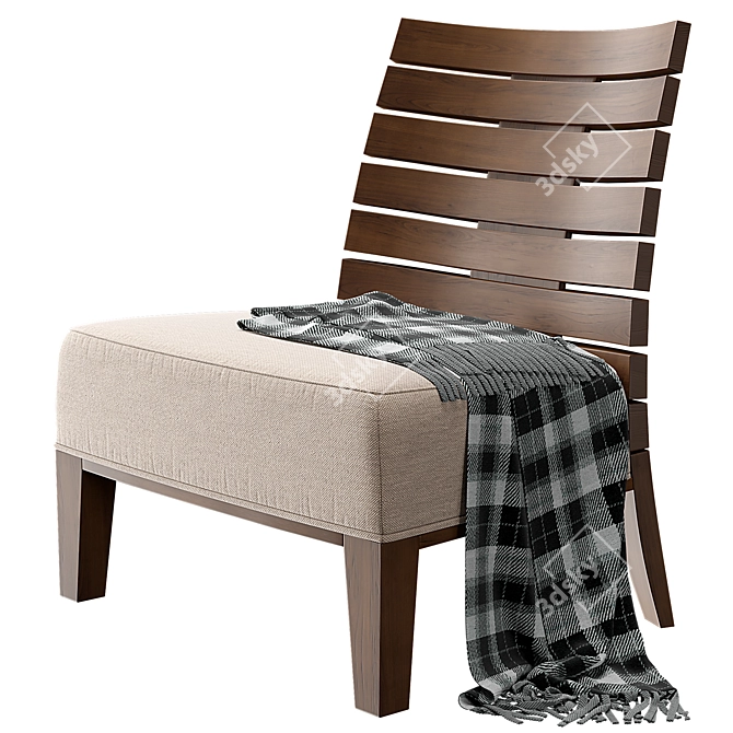 Modern Charm Lounge Chair 3D model image 1