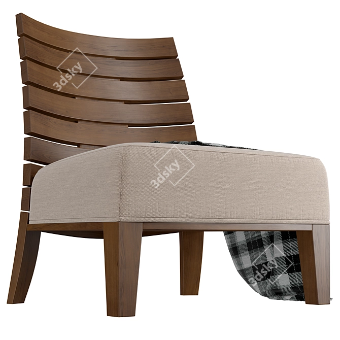 Modern Charm Lounge Chair 3D model image 2