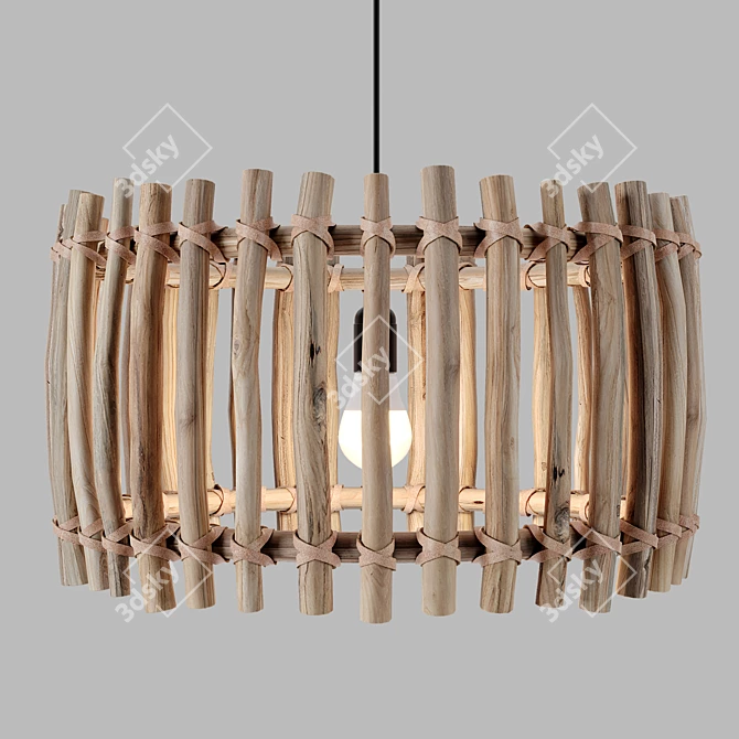 Primitive Pendant Light: Unique Rustic Design 3D model image 2