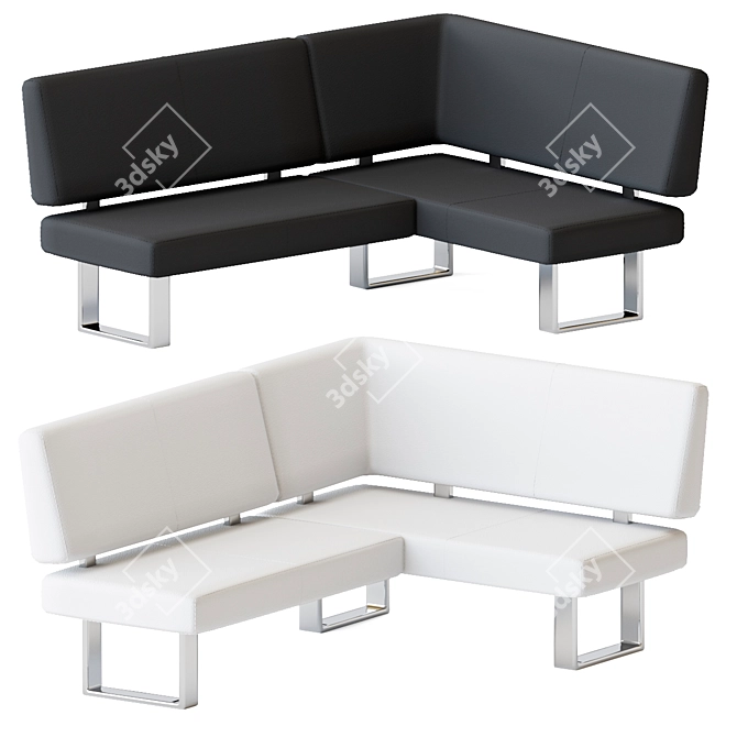 Chintaly Linden Corner Nook Bench: Stylish and Space-Saving Furniture 3D model image 1