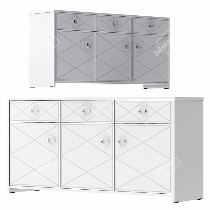 Modern White Lucido Chest of Drawers 3D model image 1