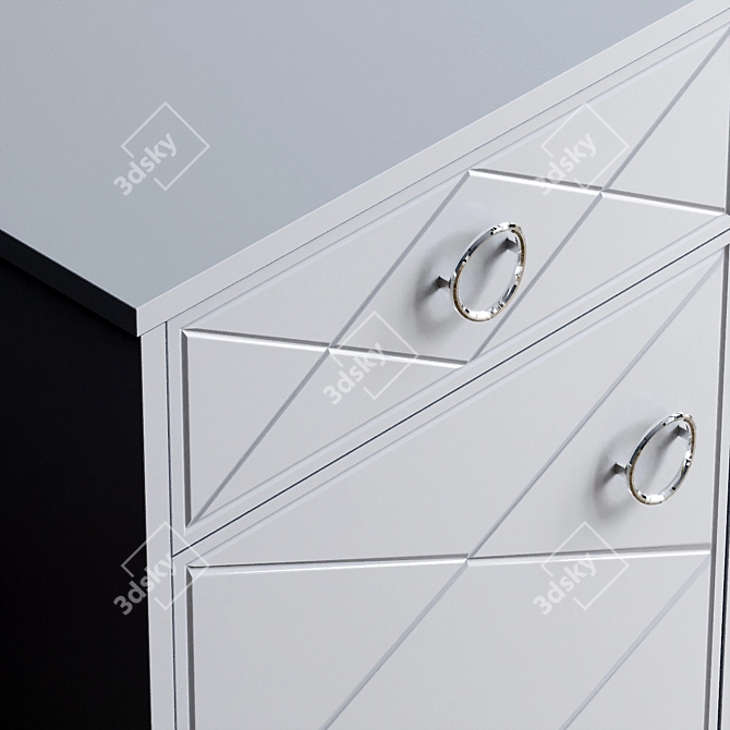 Modern White Lucido Chest of Drawers 3D model image 2