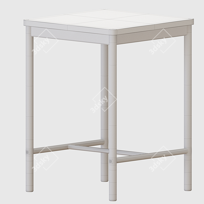 Modern Birch Bar Table And Chairs 3D model image 4