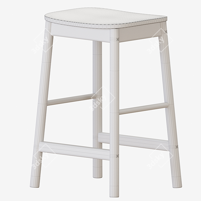 Modern Birch Bar Table And Chairs 3D model image 5