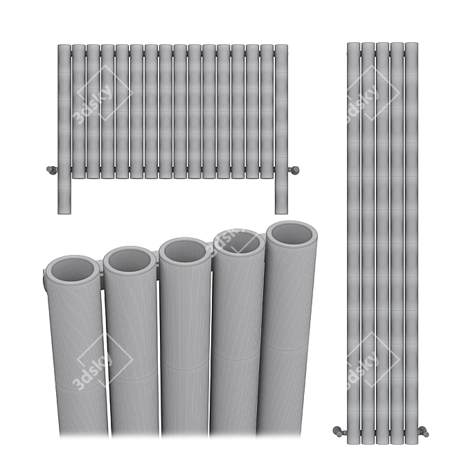 Sleek Steel Heating Radiator 3D model image 4