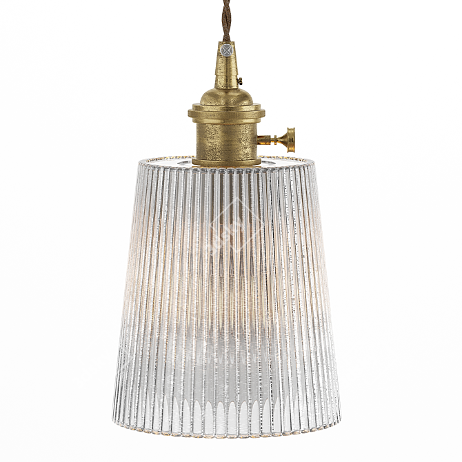 Rustic Glass Pendant Lights: Vintage Charm 3D model image 9