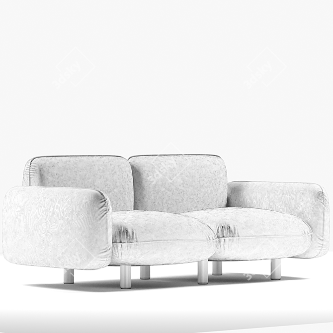 Luxury BEAN Velvet Sofa 3D model image 3