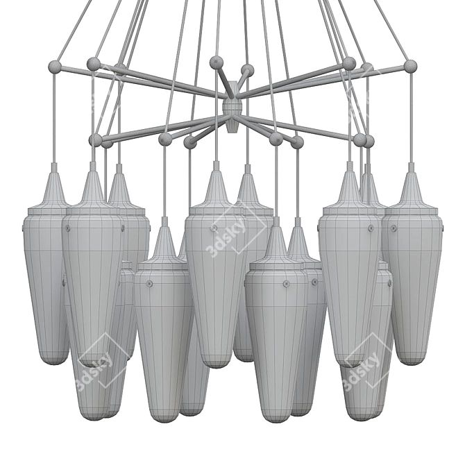 Sleek Nordic Chandelier by Hans-Agne 3D model image 2