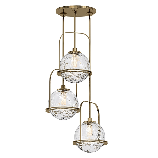 Mimas 24: Brass Cluster Pendant 3D model image 1