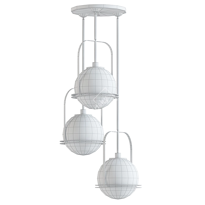 Mimas 24: Brass Cluster Pendant 3D model image 2